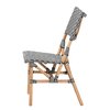 Baxton Studio Wagner Modern French Black and White Weaving and Natural Rattan Bistro Chair 225-13111-ZORO